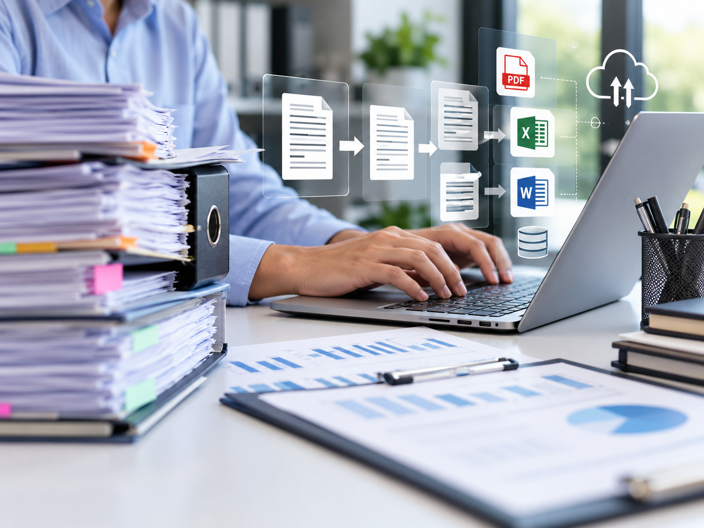 Data entry professionals working in office