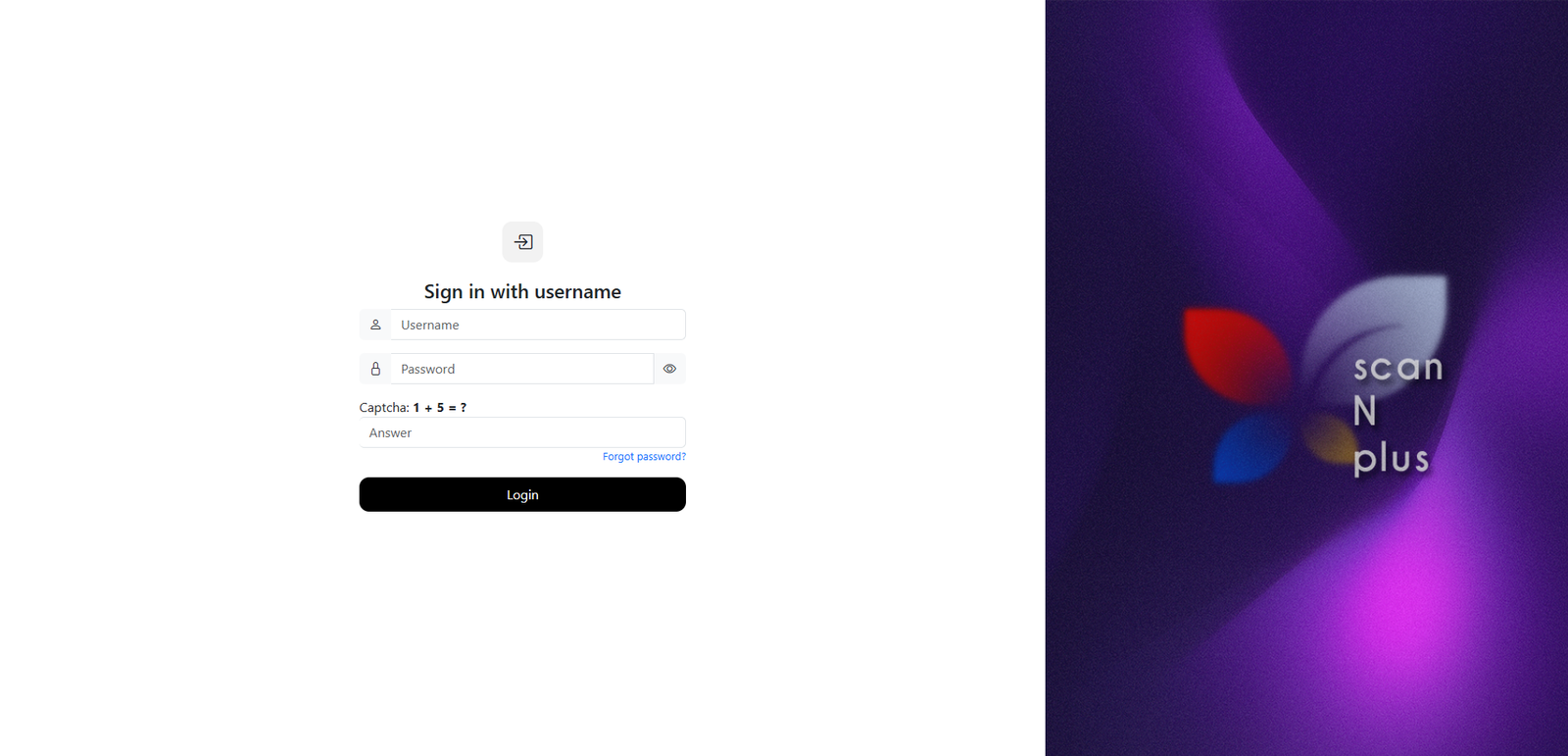 Secure ScanNplus sign-in page