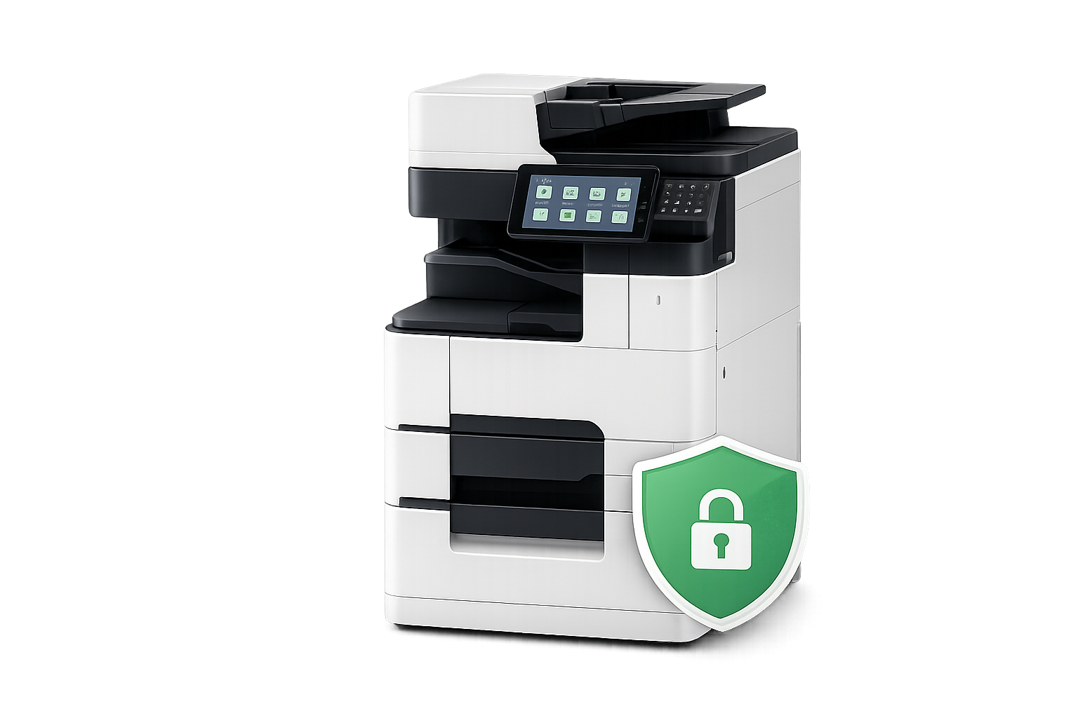 Secure MPS printer with green lock
