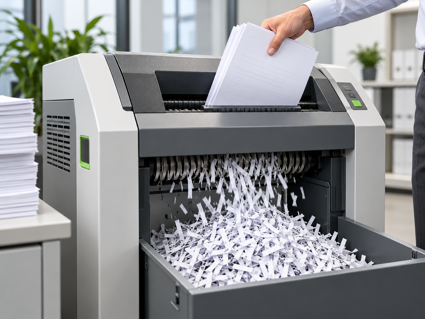 Document shredding machine